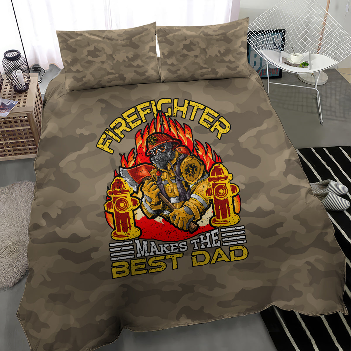 Firefighter Make The Best Dad Bedding Set Father's Day - Wonder Print Shop