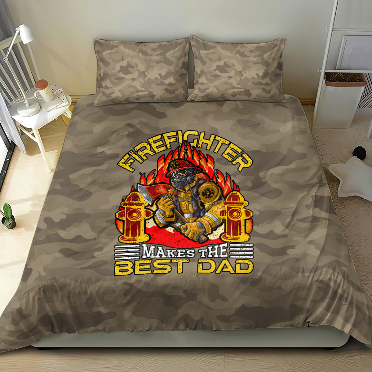 Firefighter Make The Best Dad Bedding Set Father's Day - Wonder Print Shop