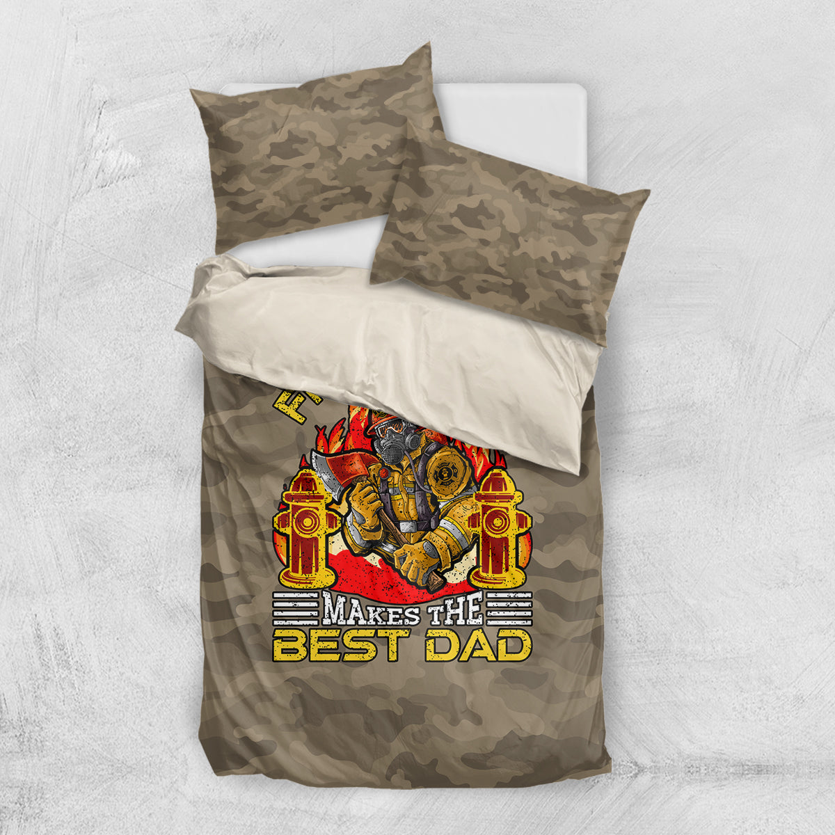 Firefighter Make The Best Dad Bedding Set Father's Day - Wonder Print Shop