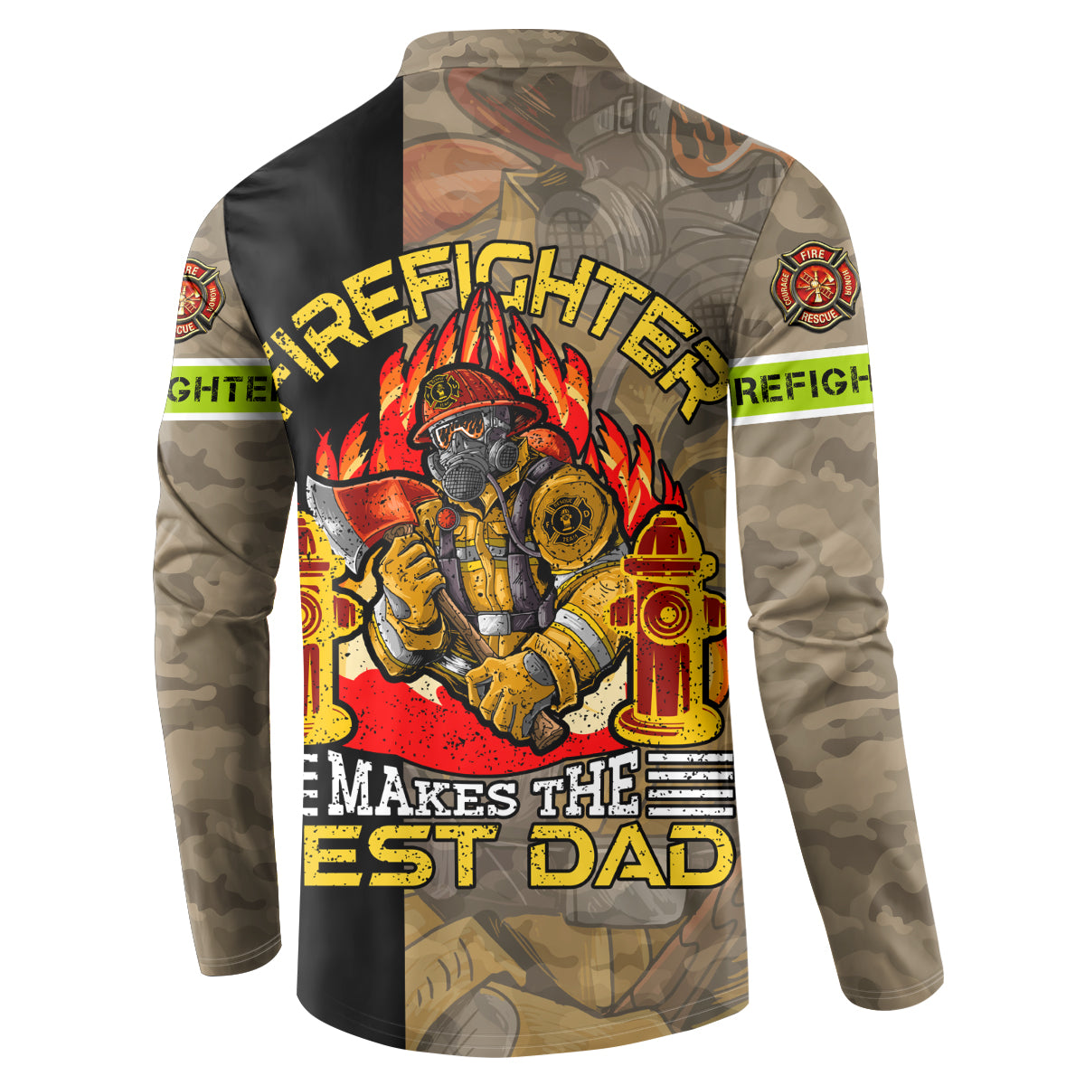 Firefighter Make The Best Dad Button Sweatshirt Father's Day - Wonder Print Shop