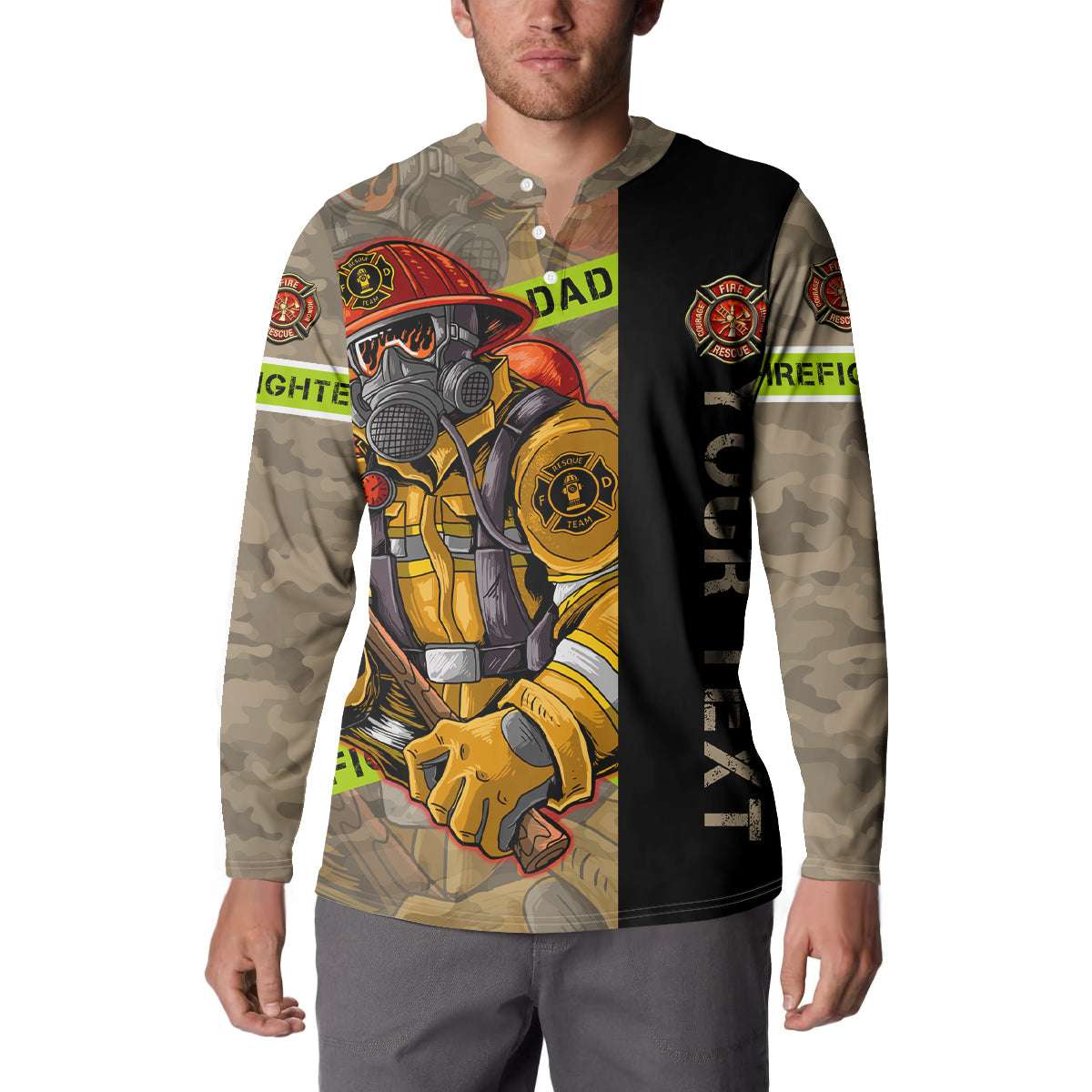 Firefighter Make The Best Dad Button Sweatshirt Father's Day - Wonder Print Shop