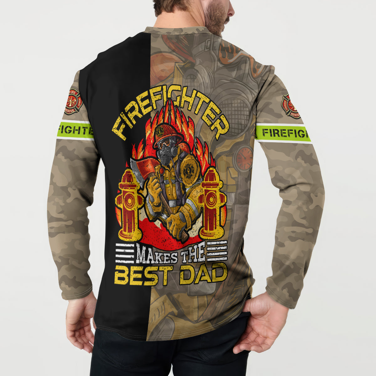 Firefighter Make The Best Dad Button Sweatshirt Father's Day - Wonder Print Shop