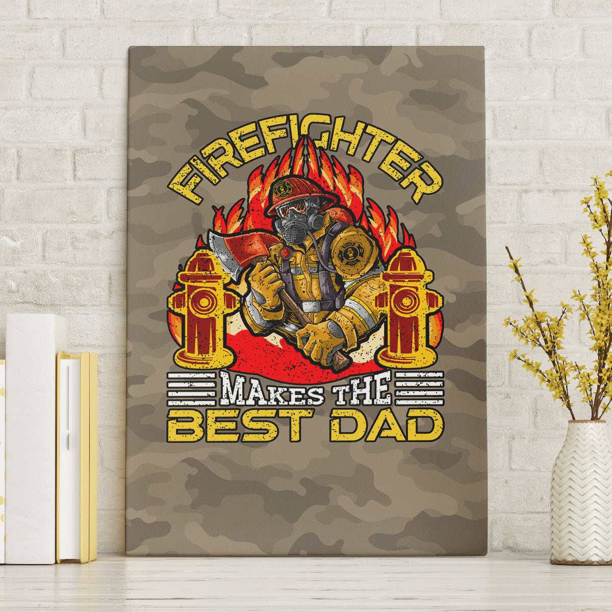 Firefighter Make The Best Dad Canvas Wall Art Father's Day - Wonder Print Shop