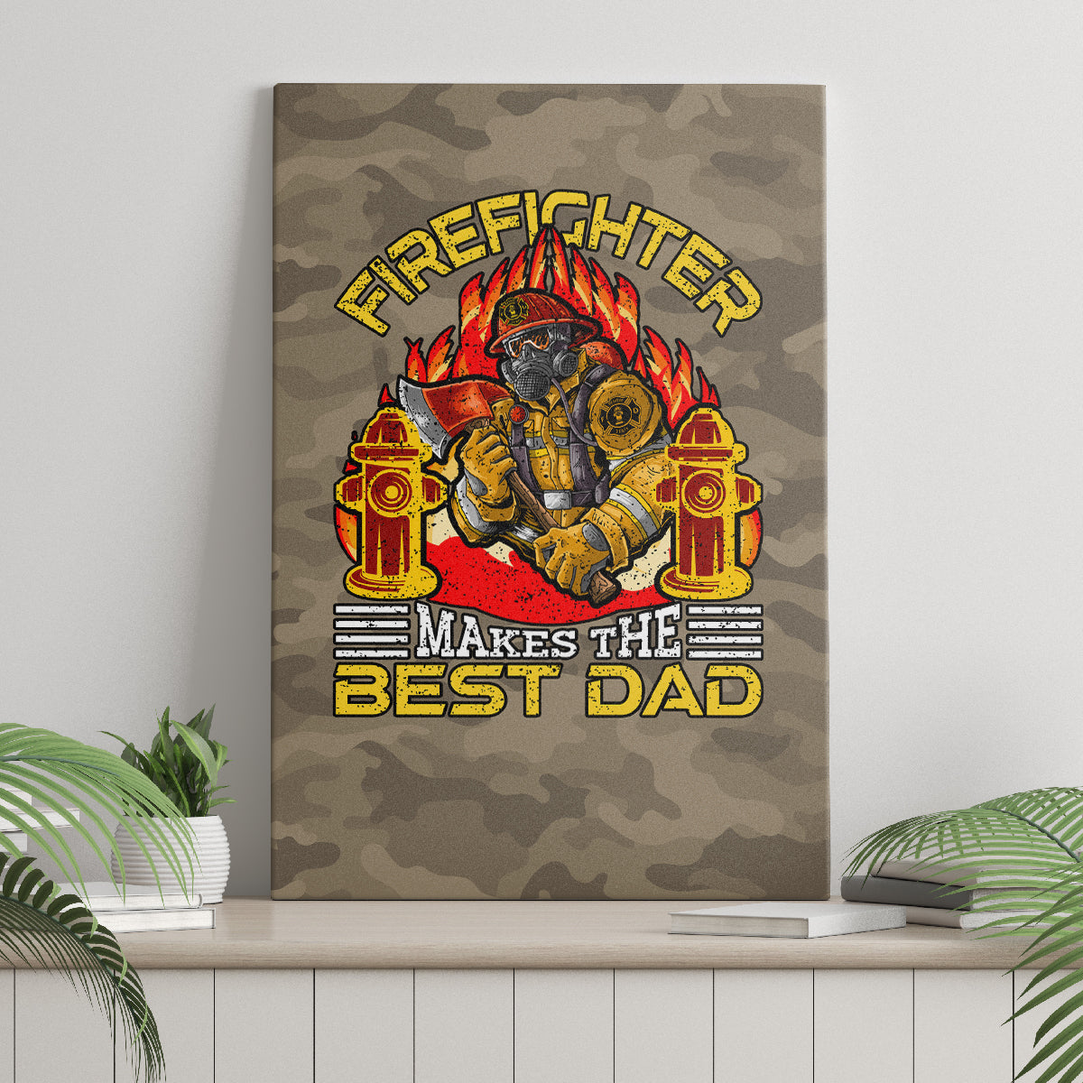 Firefighter Make The Best Dad Canvas Wall Art Father's Day - Wonder Print Shop