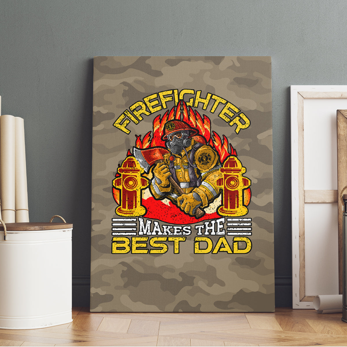 Firefighter Make The Best Dad Canvas Wall Art Father's Day - Wonder Print Shop