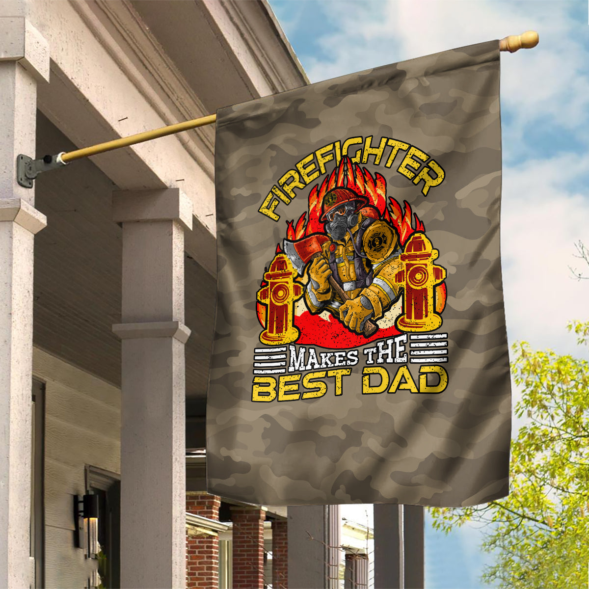 Firefighter Make The Best Dad Garden Flag Father's Day - Wonder Print Shop