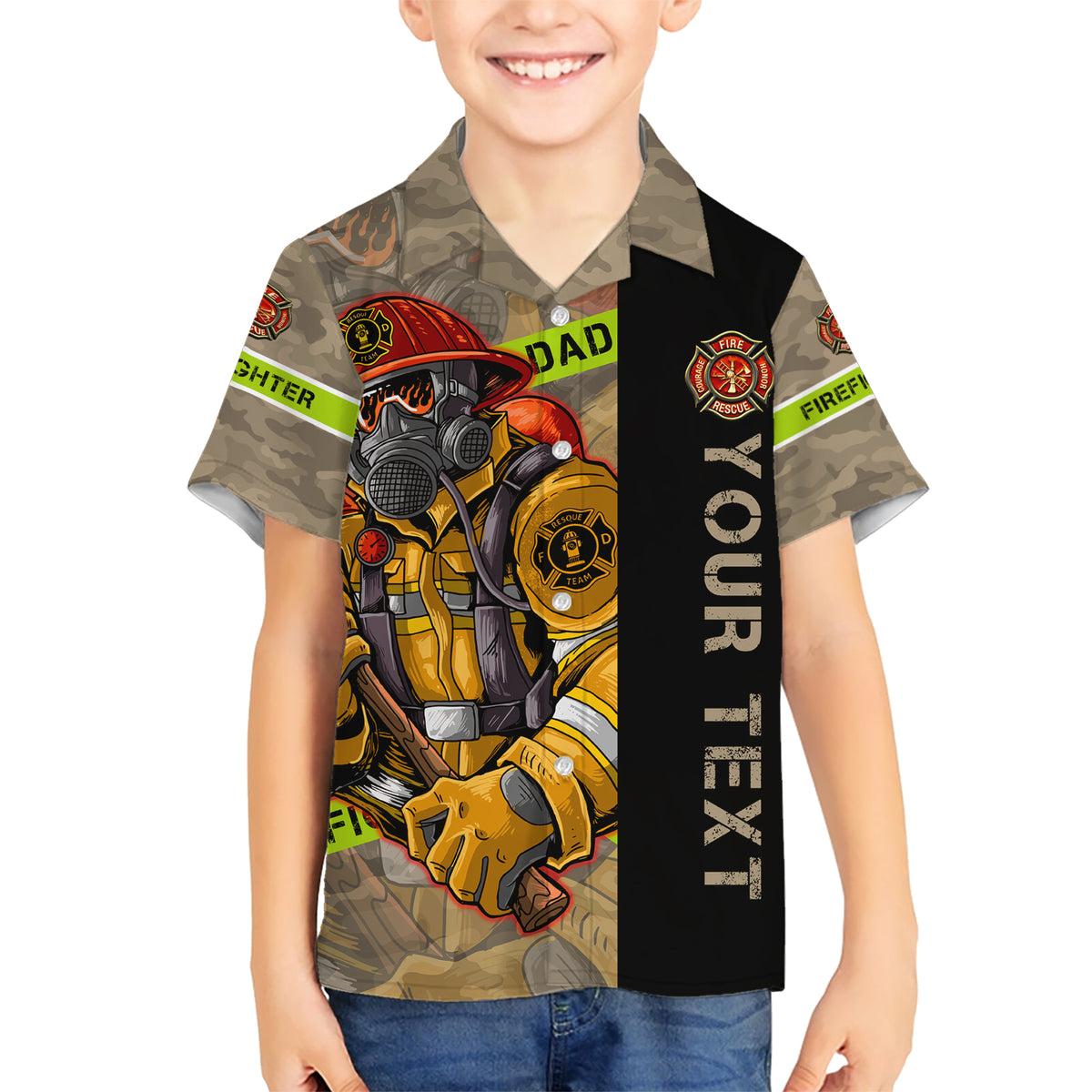 Firefighter Make The Best Dad Kid Hawaiian Shirt Father's Day - Wonder Print Shop
