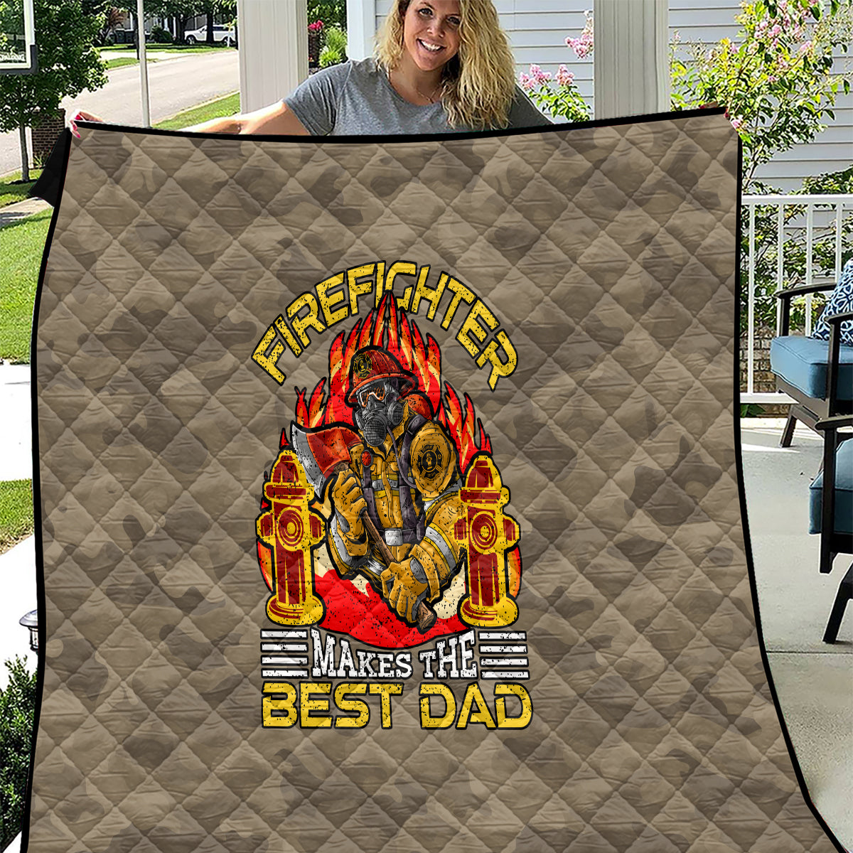 Firefighter Make The Best Dad Quilt Father's Day - Wonder Print Shop