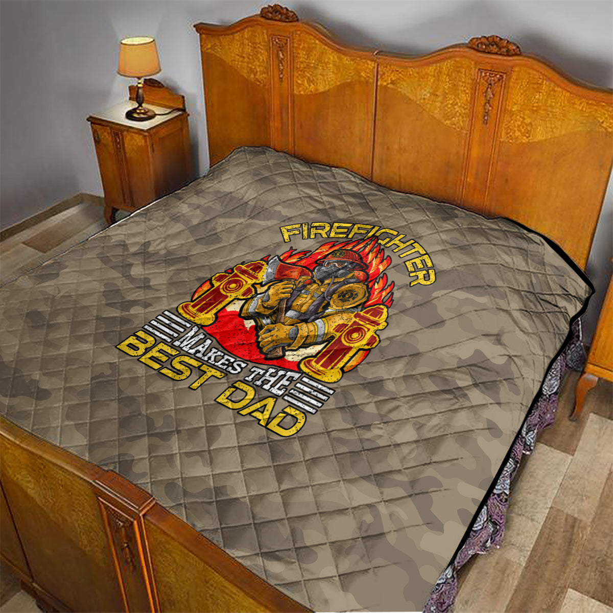 Firefighter Make The Best Dad Quilt Father's Day - Wonder Print Shop