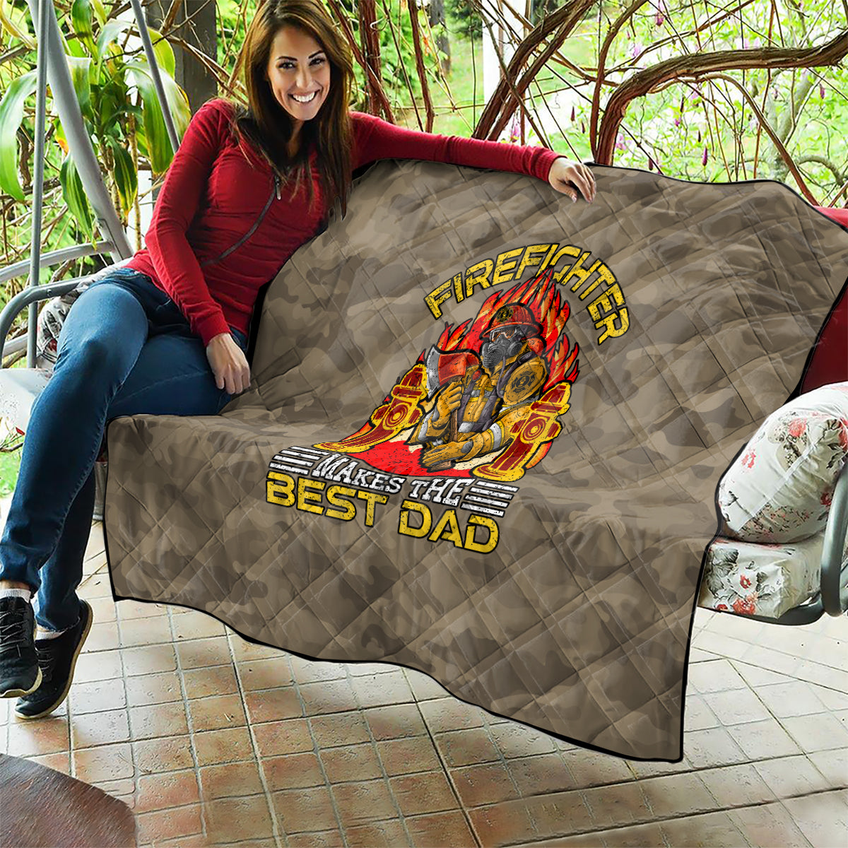 Firefighter Make The Best Dad Quilt Father's Day - Wonder Print Shop