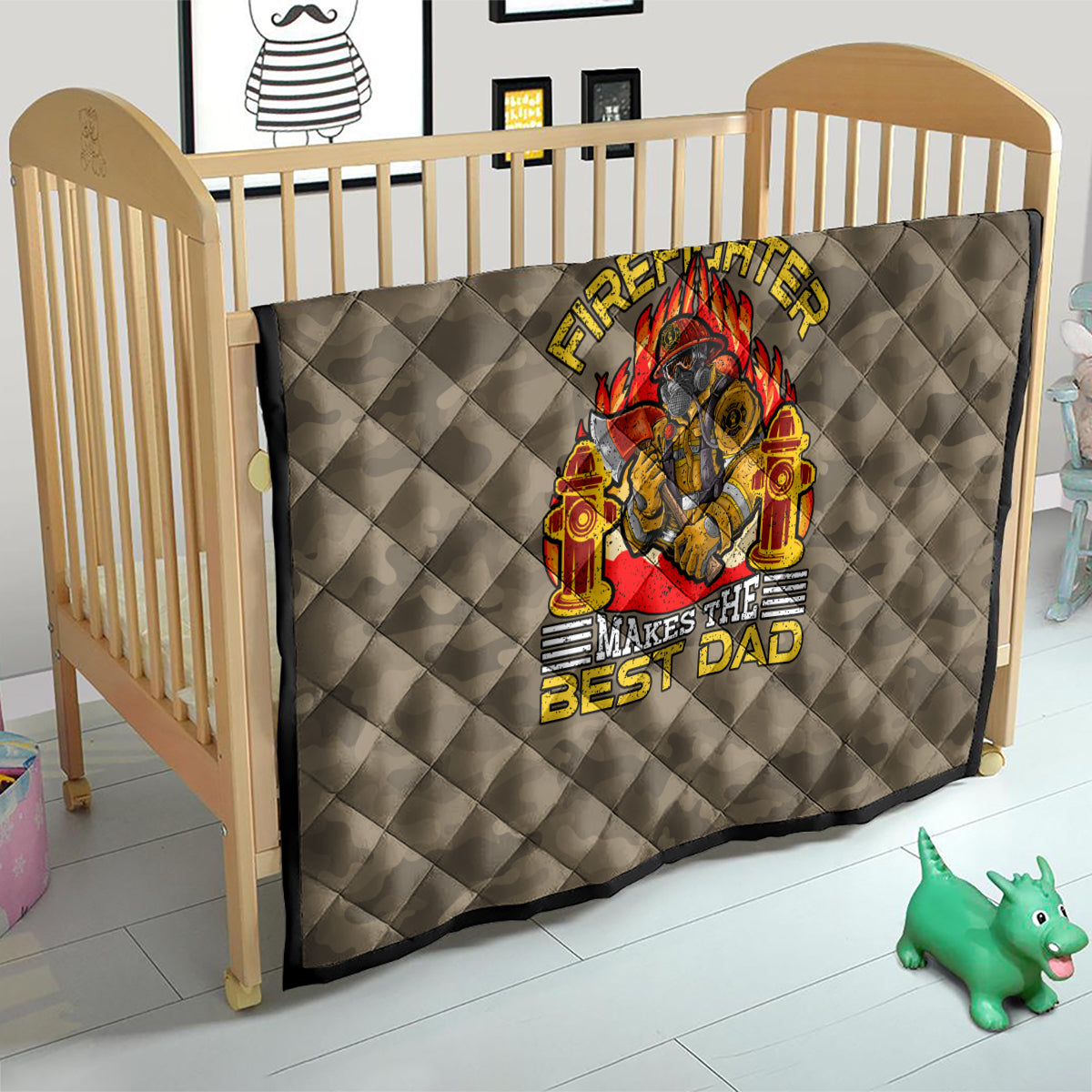 Firefighter Make The Best Dad Quilt Father's Day - Wonder Print Shop