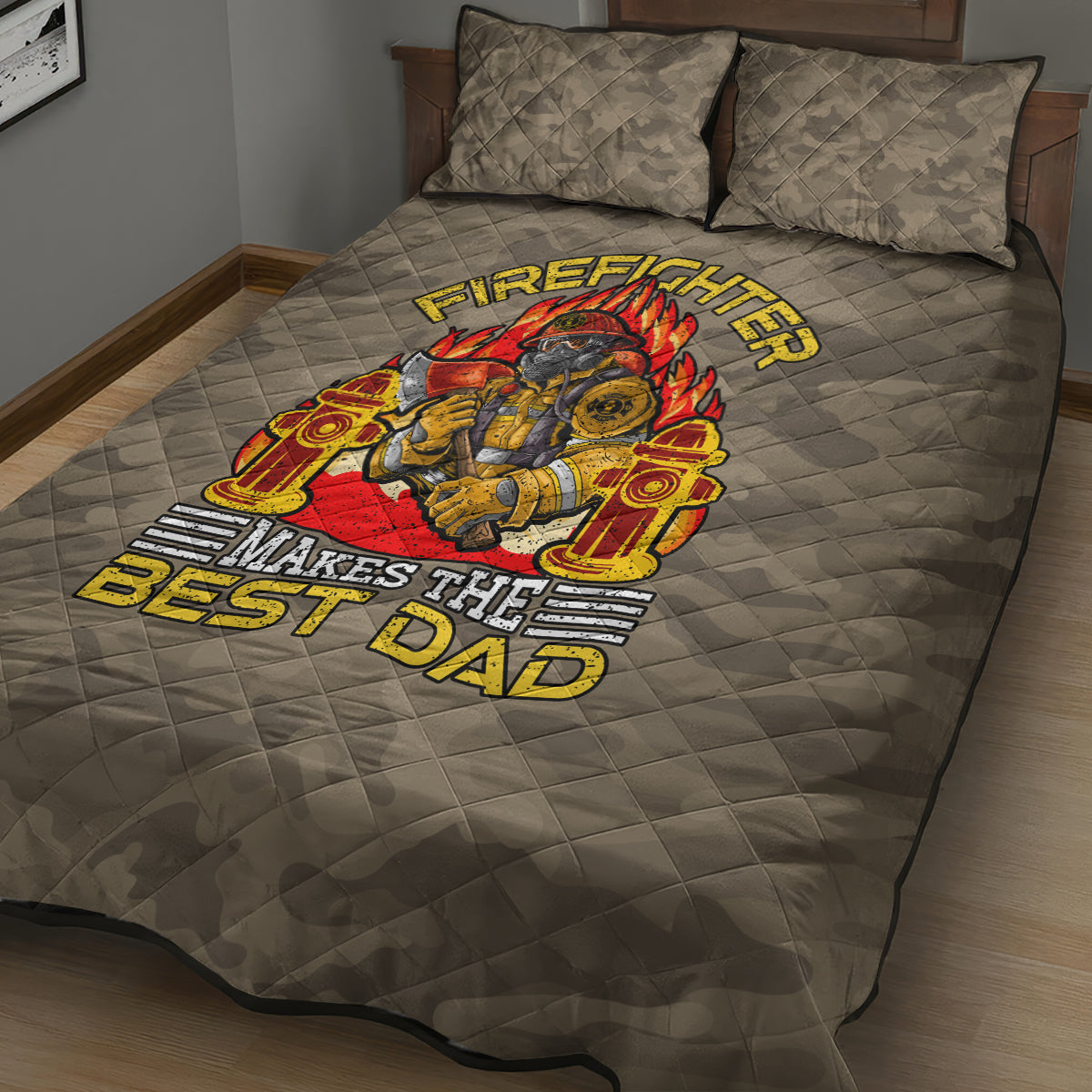Firefighter Make The Best Dad Quilt Bed Set Father's Day - Wonder Print Shop