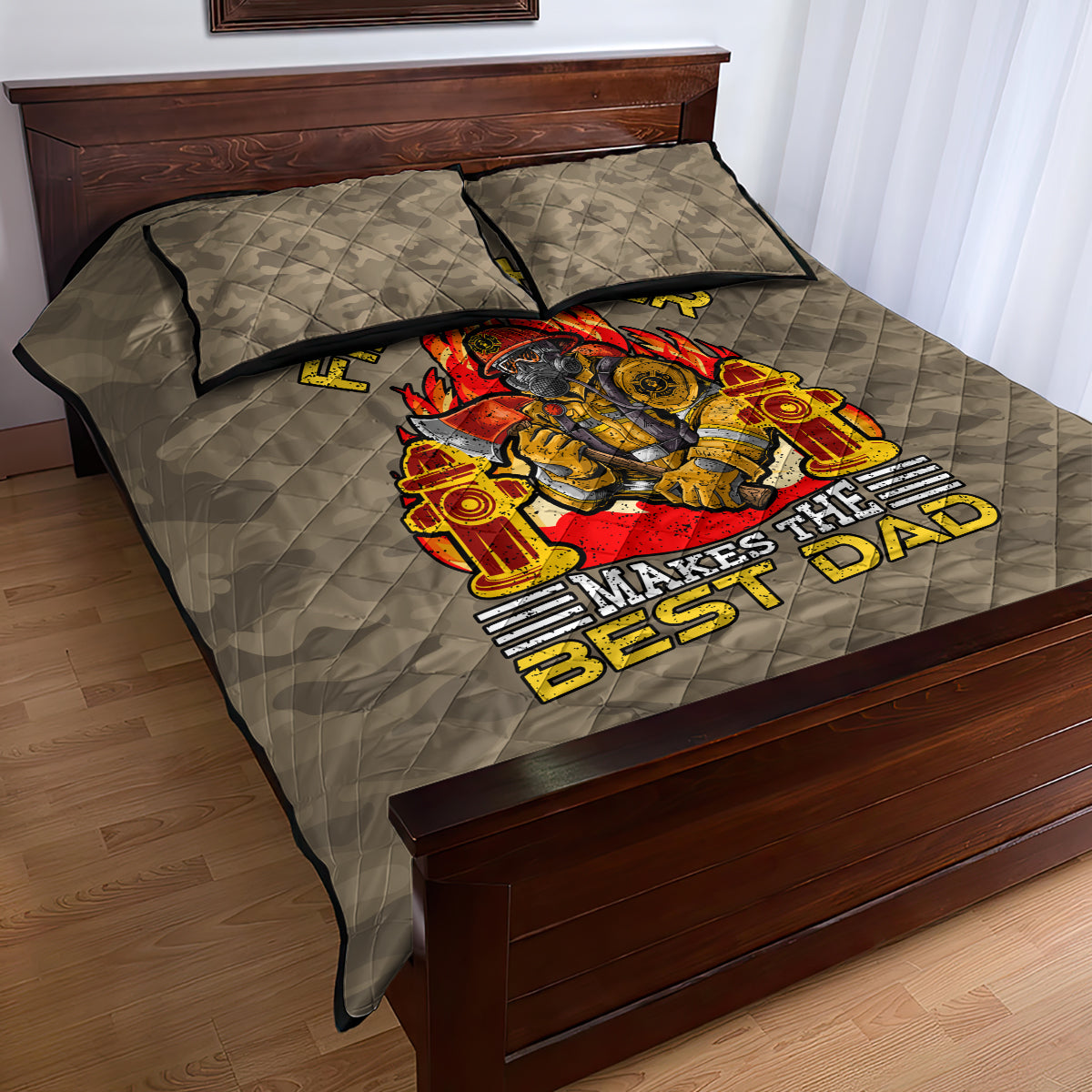 Firefighter Make The Best Dad Quilt Bed Set Father's Day - Wonder Print Shop