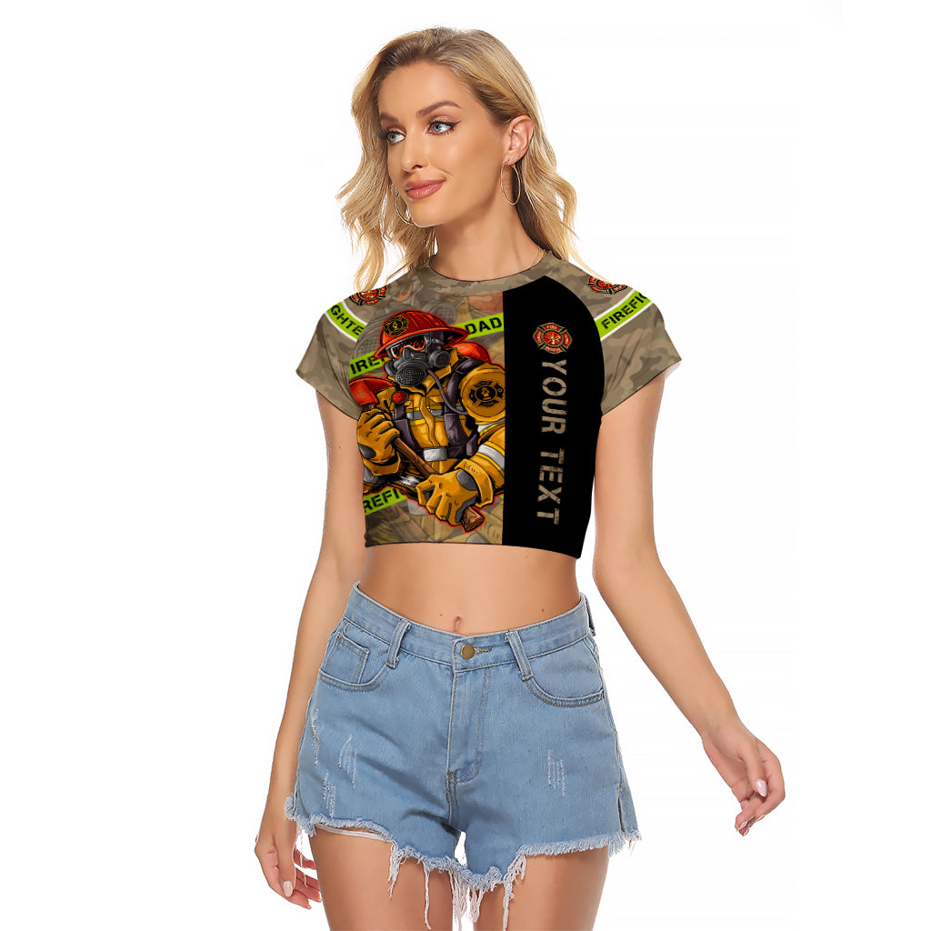 Firefighter Make The Best Dad Raglan Cropped T Shirt Father's Day - Wonder Print Shop