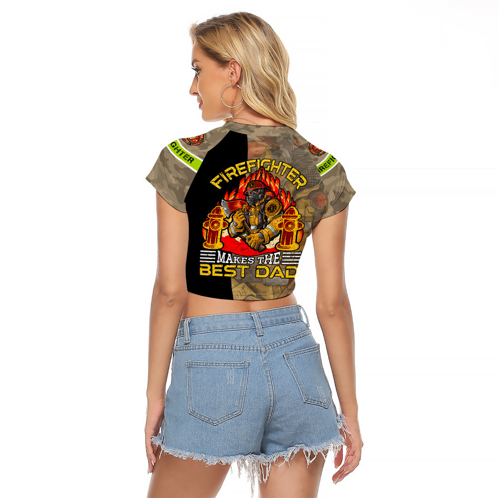 Firefighter Make The Best Dad Raglan Cropped T Shirt Father's Day - Wonder Print Shop