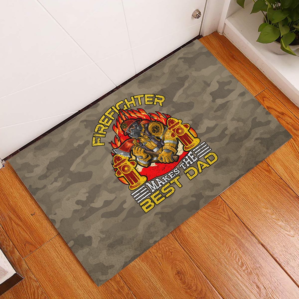 Firefighter Make The Best Dad Rubber Doormat Father's Day - Wonder Print Shop