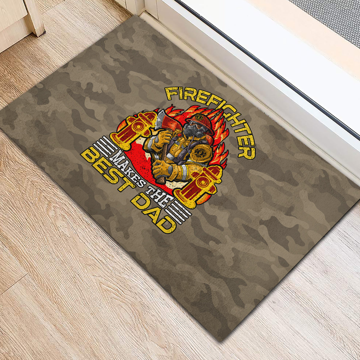 Firefighter Make The Best Dad Rubber Doormat Father's Day - Wonder Print Shop