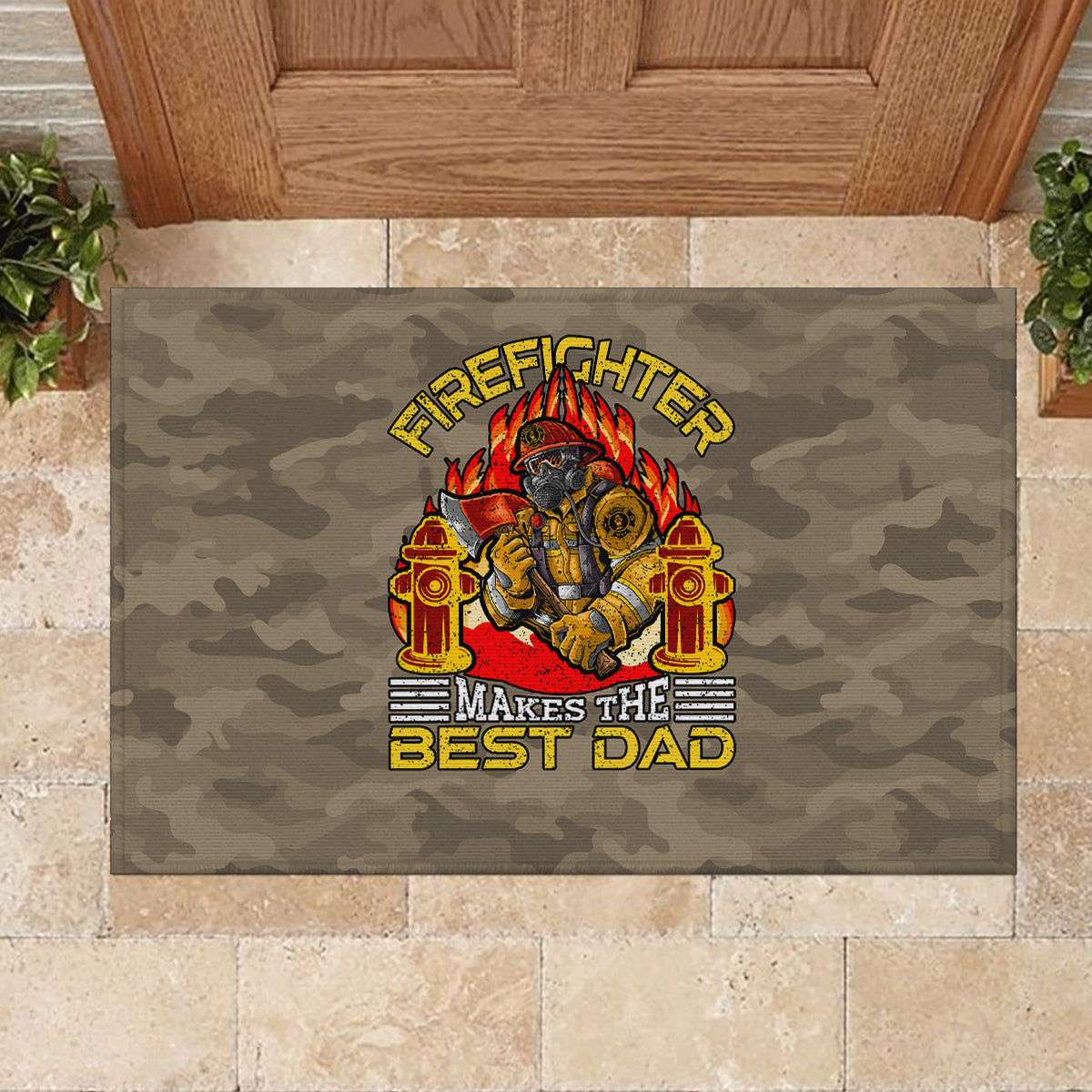Firefighter Make The Best Dad Rubber Doormat Father's Day - Wonder Print Shop