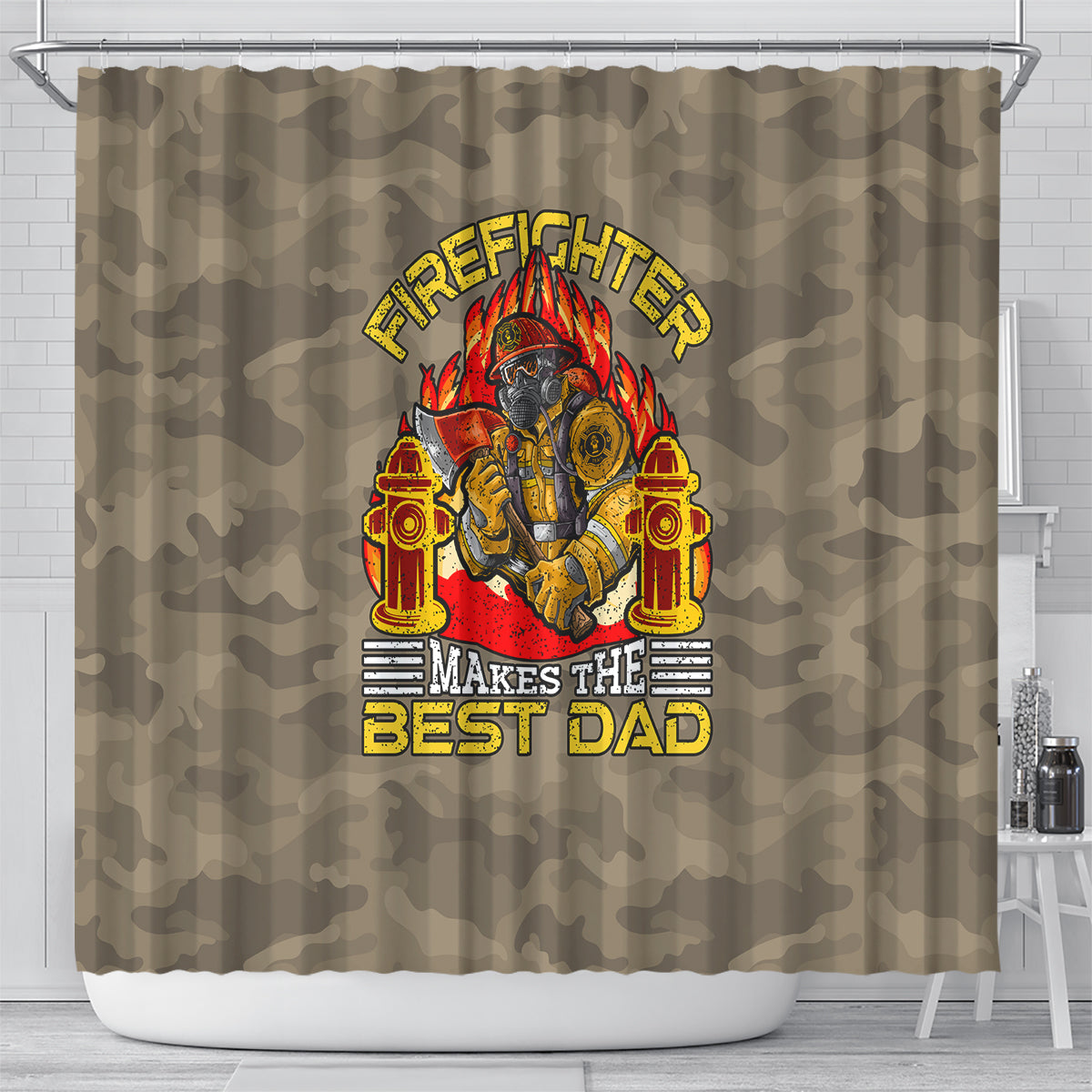 Firefighter Make The Best Dad Shower Curtain Father's Day