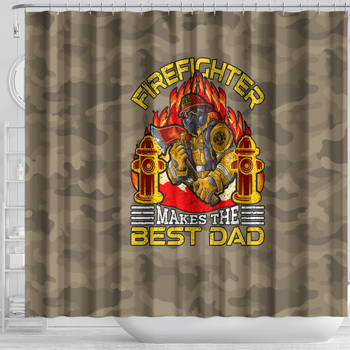 Firefighter Make The Best Dad Shower Curtain Father's Day