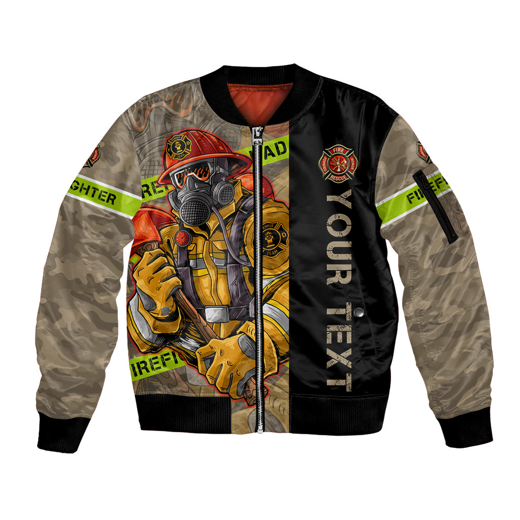 Firefighter Make The Best Dad Sleeve Zip Bomber Jacket Father's Day - Wonder Print Shop