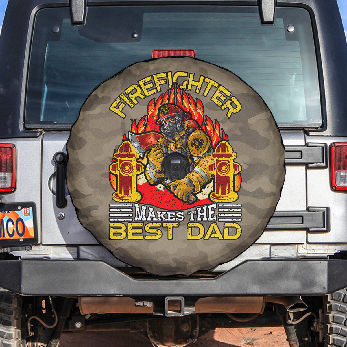 Firefighter Make The Best Dad Spare Tire Cover Father's Day - Wonder Print Shop