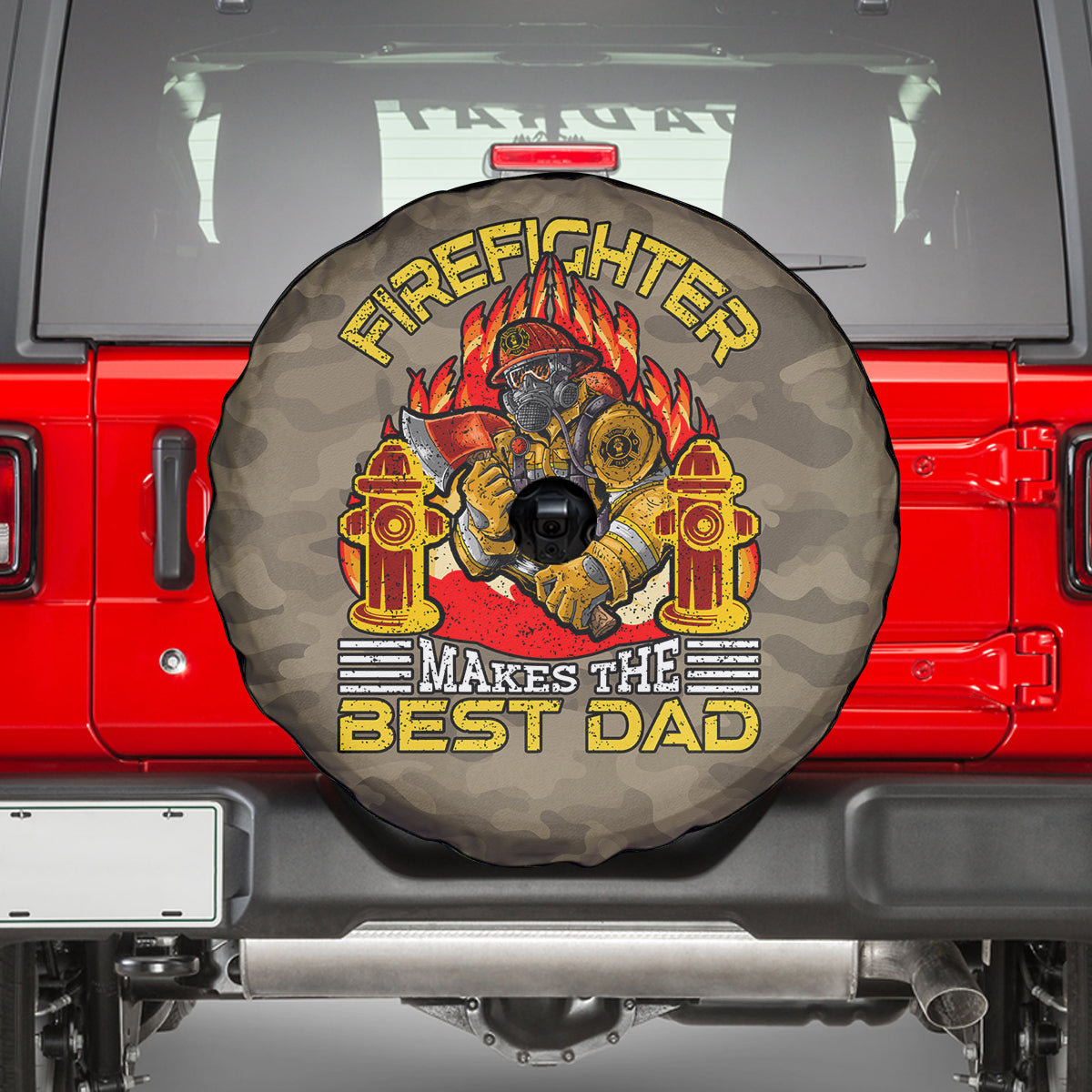 Firefighter Make The Best Dad Spare Tire Cover Father's Day - Wonder Print Shop