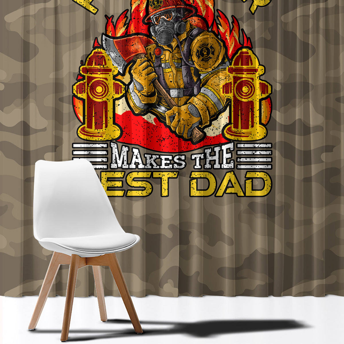 Firefighter Make The Best Dad Window Curtain Father's Day - Wonder Print Shop