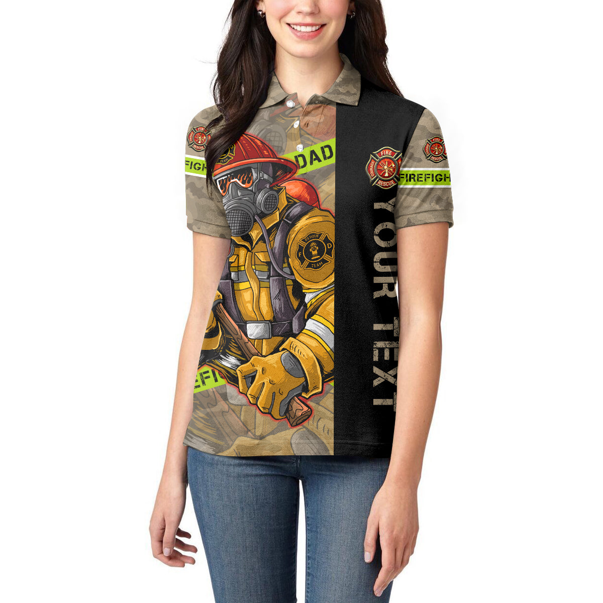 Firefighter Make The Best Dad Women Polo Shirt Father's Day - Wonder Print Shop