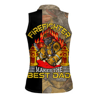 Firefighter Make The Best Dad Women Sleeveless Polo Shirt Father's Day - Wonder Print Shop