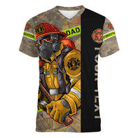 Firefighter Make The Best Dad Women V-Neck T-Shirt Father's Day - Wonder Print Shop