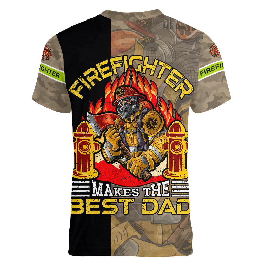 Firefighter Make The Best Dad Women V-Neck T-Shirt Father's Day - Wonder Print Shop