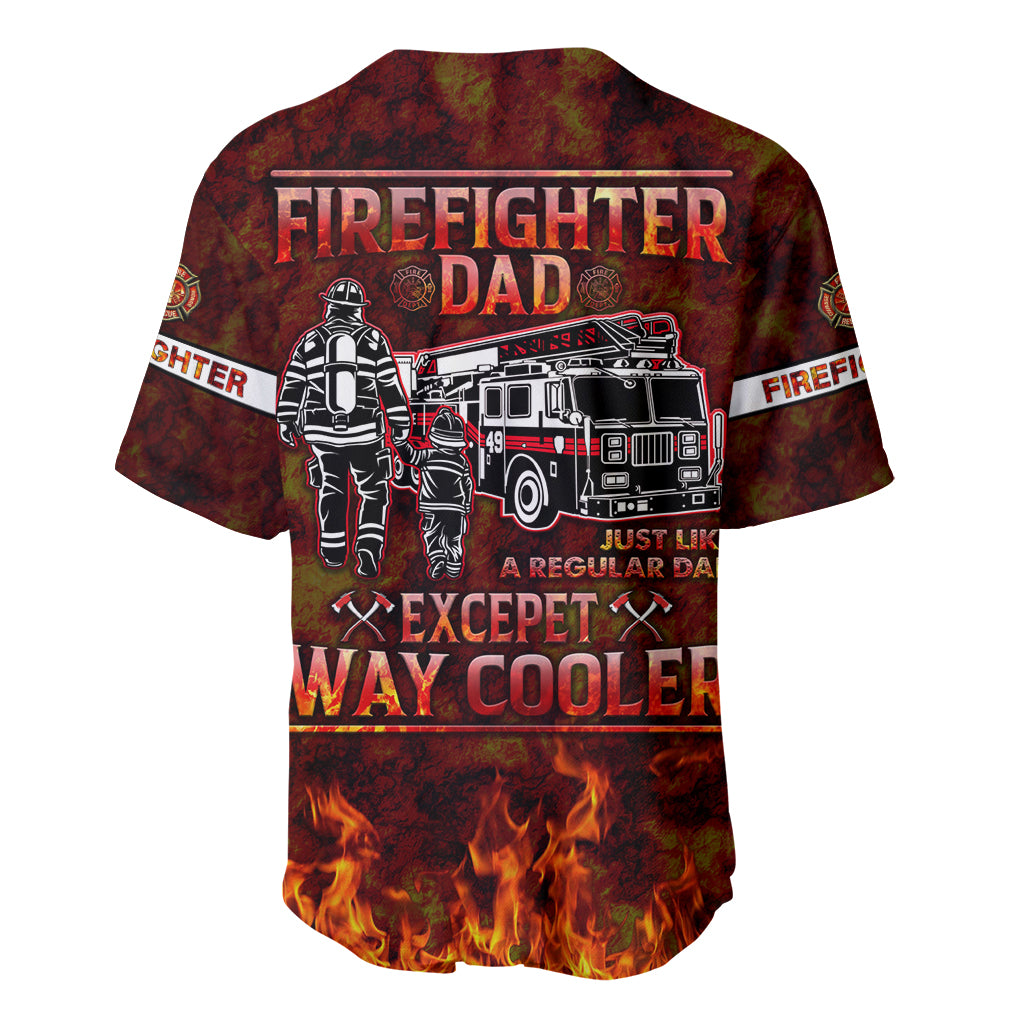 Father and Kids Firefighter Baseball Jersey Like A Normal Dad - Wonder Print Shop