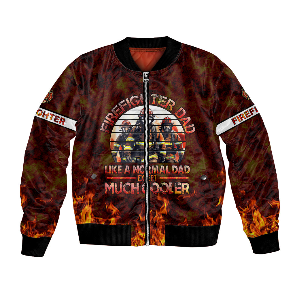 Father and Kids Firefighter Bomber Jacket Like A Normal Dad - Wonder Print Shop