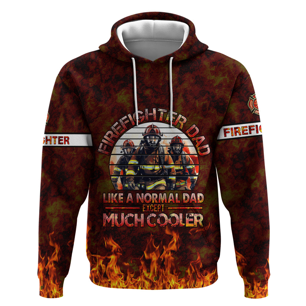 Father and Kids Firefighter Hoodie Like A Normal Dad - Wonder Print Shop