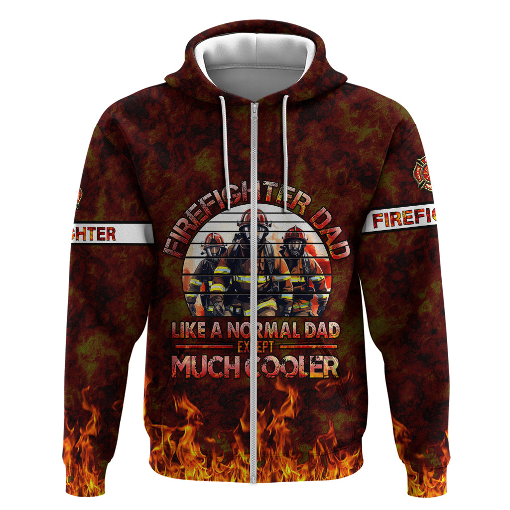 Father and Kids Firefighter Hoodie Like A Normal Dad - Wonder Print Shop