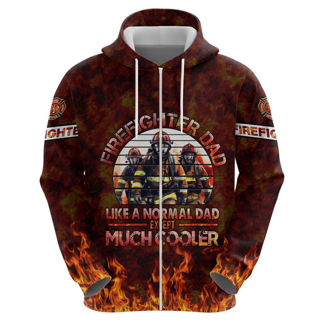 Father and Kids Firefighter Hoodie Like A Normal Dad - Wonder Print Shop