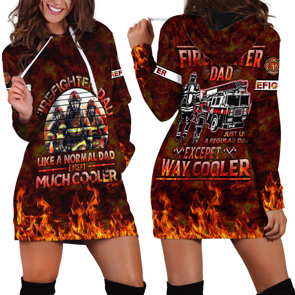 Father and Kids Firefighter Hoodie Dress Like A Normal Dad - Wonder Print Shop