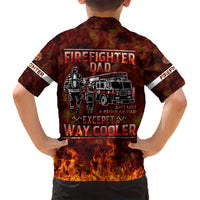 Father and Kids Firefighter Kid Hawaiian Shirt Like A Normal Dad - Wonder Print Shop