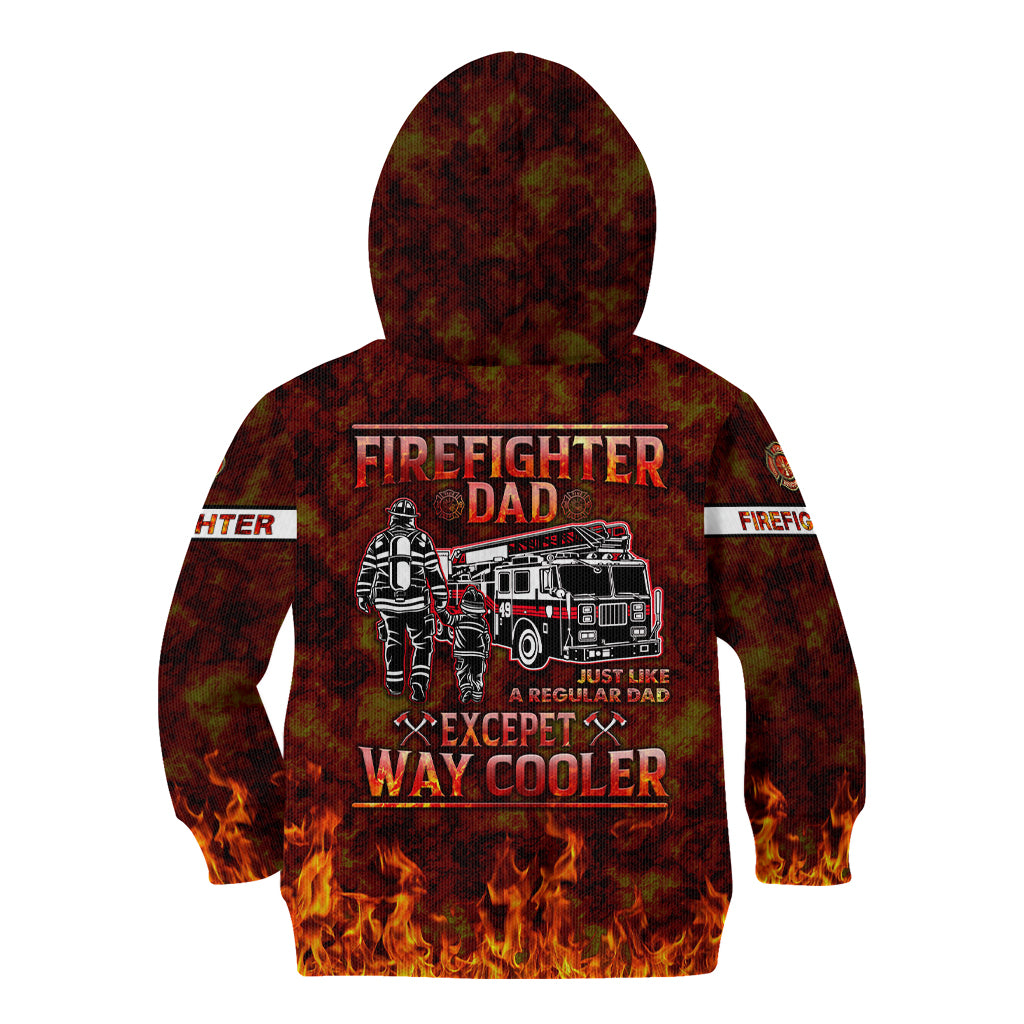 Father and Kids Firefighter Kid Hoodie Like A Normal Dad - Wonder Print Shop