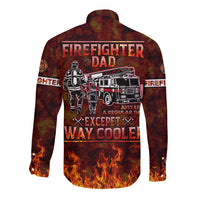 Father and Kids Firefighter Long Sleeve Button Shirt Like A Normal Dad - Wonder Print Shop