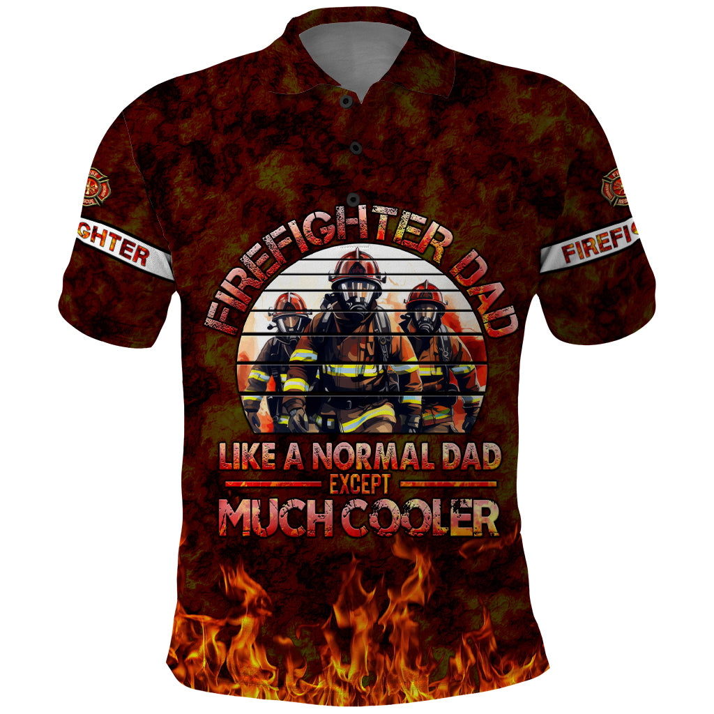Father and Kids Firefighter Polo Shirt Like A Normal Dad - Wonder Print Shop