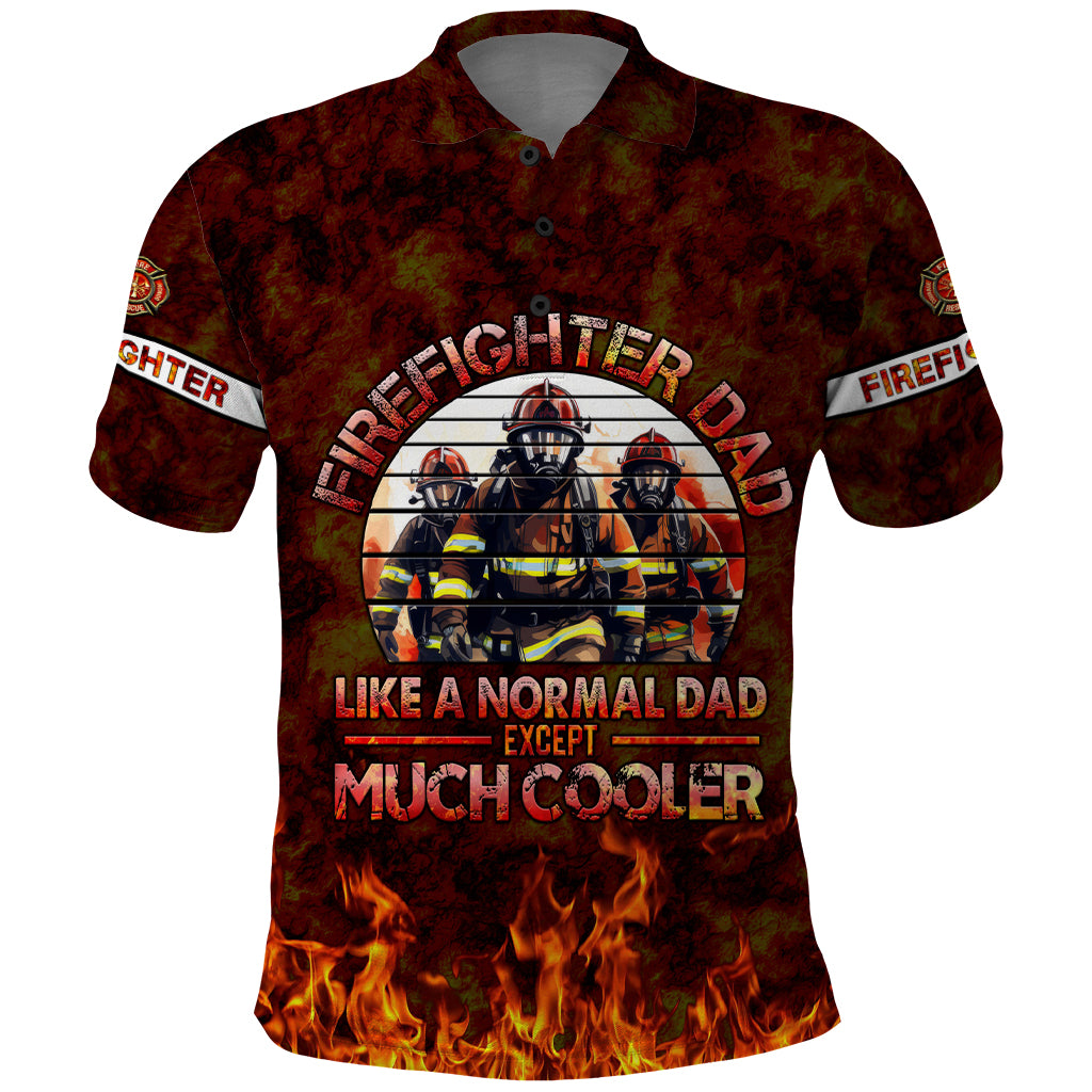 Father and Kids Firefighter Polo Shirt Like A Normal Dad
