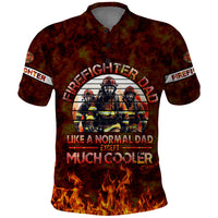 Father and Kids Firefighter Polo Shirt Like A Normal Dad - Wonder Print Shop