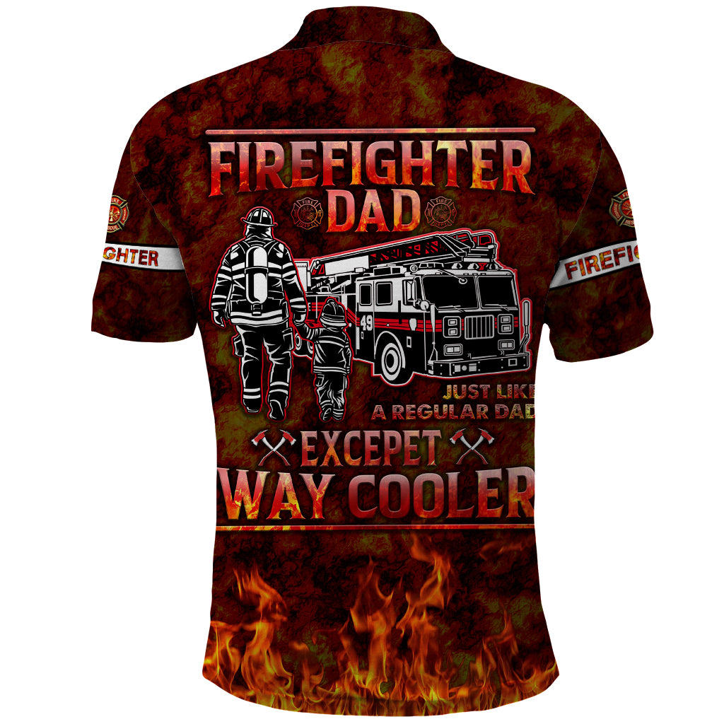 Father and Kids Firefighter Polo Shirt Like A Normal Dad - Wonder Print Shop