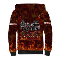 Father and Kids Firefighter Sherpa Hoodie Like A Normal Dad - Wonder Print Shop
