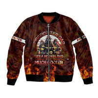 Father and Kids Firefighter Sleeve Zip Bomber Jacket Like A Normal Dad - Wonder Print Shop
