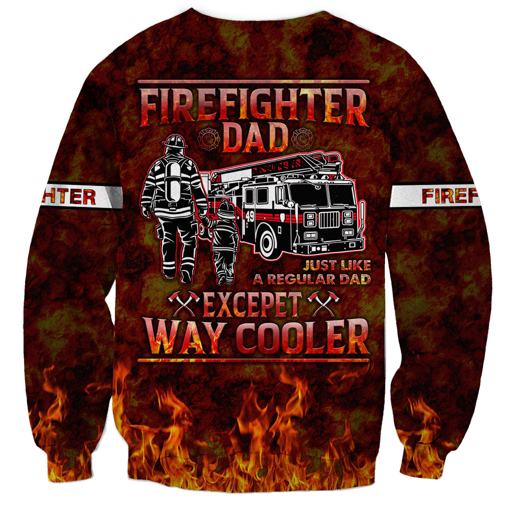 Father and Kids Firefighter Sweatshirt Like A Normal Dad - Wonder Print Shop