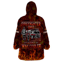 Father and Kids Firefighter Wearable Blanket Hoodie Like A Normal Dad - Wonder Print Shop