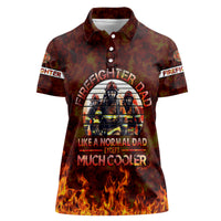 Father and Kids Firefighter Women Polo Shirt Like A Normal Dad - Wonder Print Shop